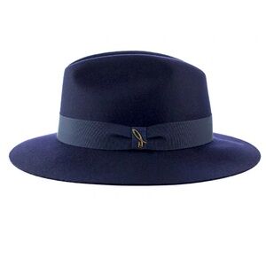 Used Wool Navy Felt Hat made in Italy.